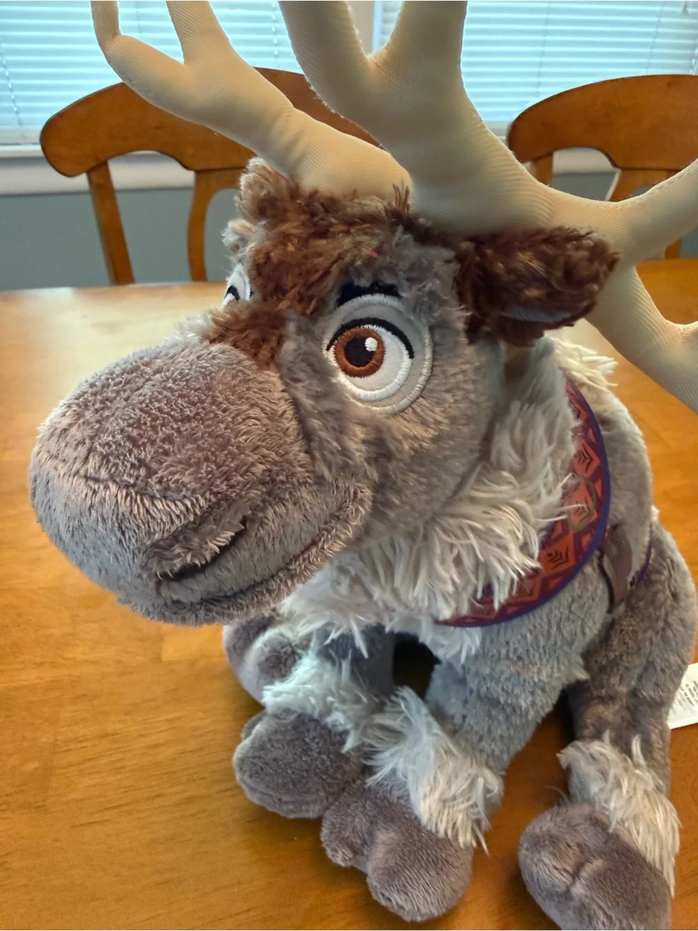 Disney Sven Plush Reindeer in Brown & Cream with Patterned Harness